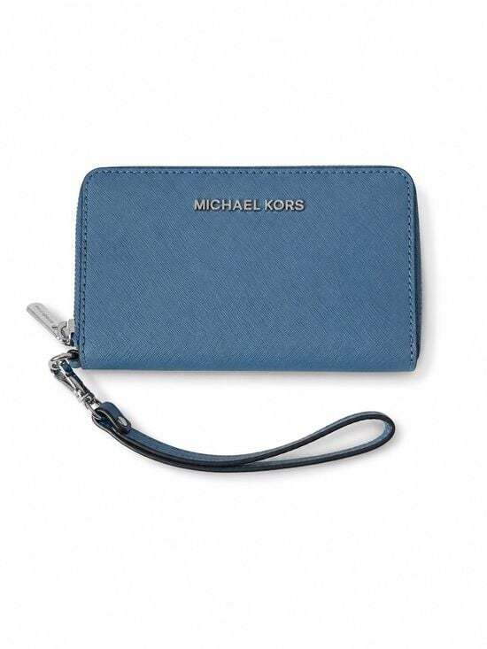 Michael Kors Handbags - Michael Kors Jet Set Travel Flat Multifunction Phone Case Wristlet Sky Blue